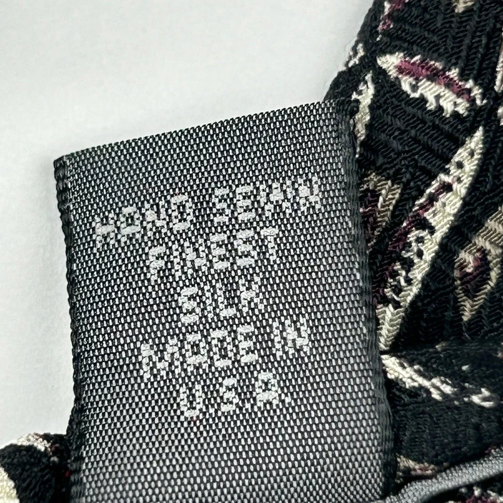Robert Talbott Nordstrom XL‎ Black Geometric Silk Tie USA
